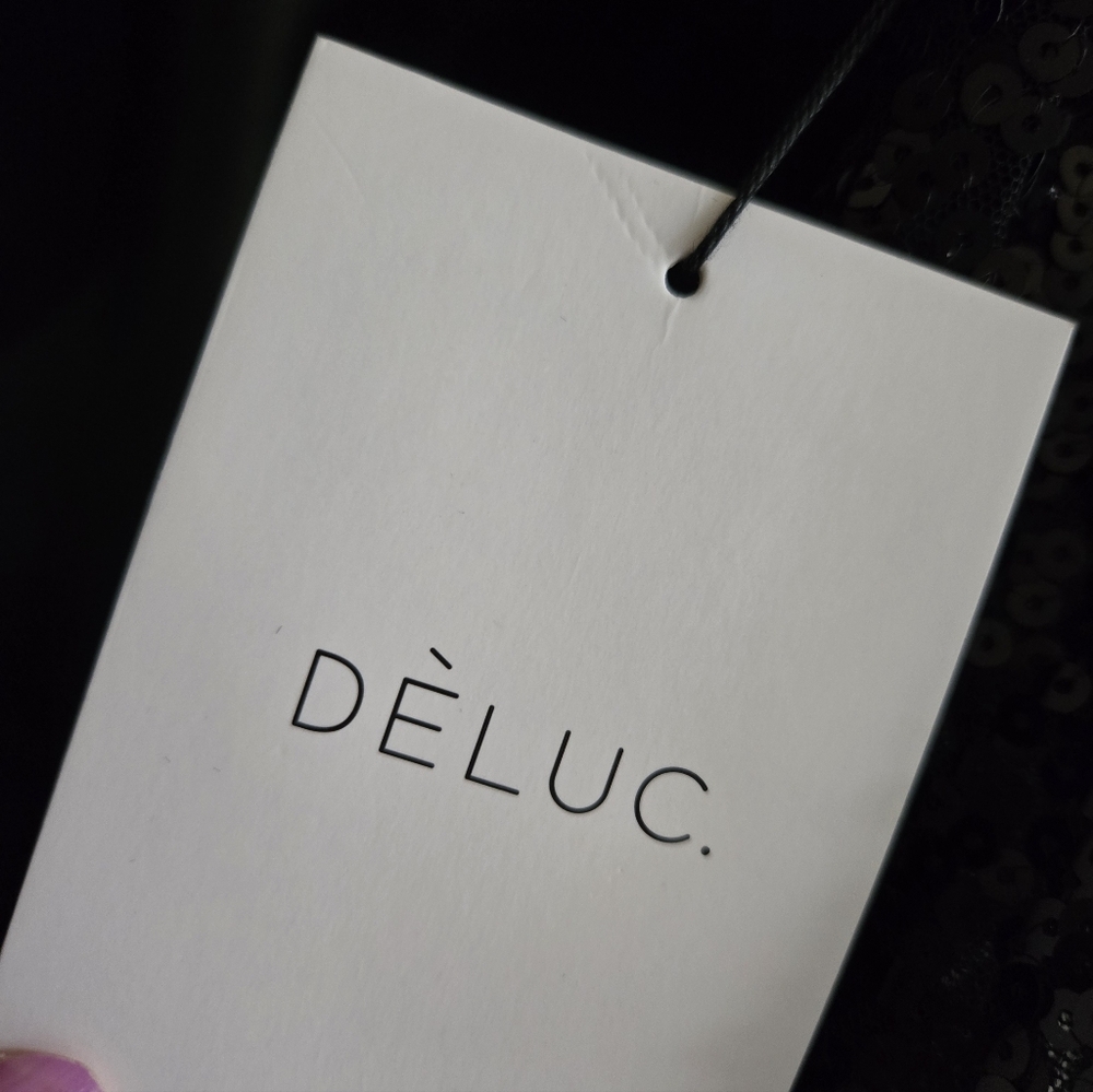 Deluc | Black Sequin Mini  Dress Cocktail Glam NWT - Picture 9 of 11